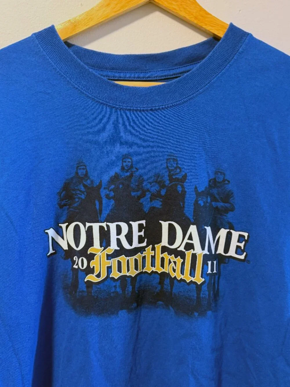 Adidas Notre Dame The Shirt 2011 Football Graphic Tee Royal Blue Mens Size XL